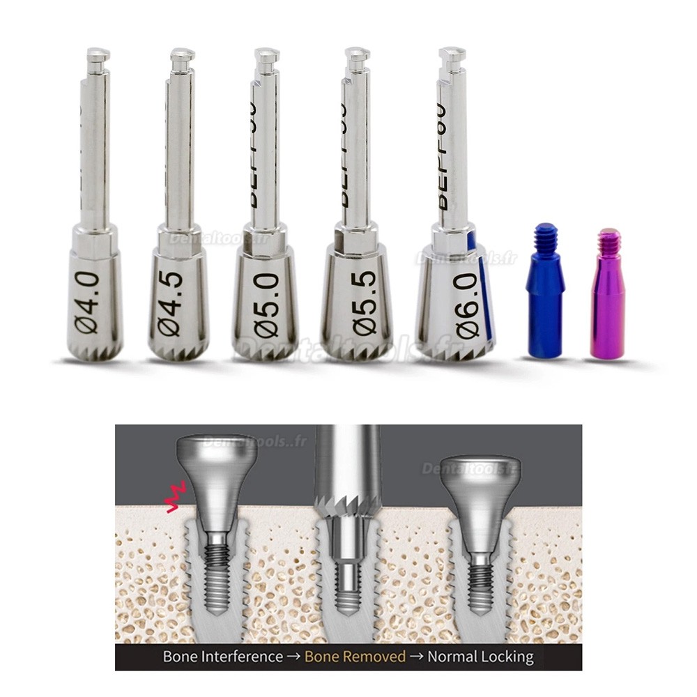 Profileurs osseux ET pour implant dentaire et vis de guidage 4.0 / 4.5 / 5.0 / 5.5 / 6.0